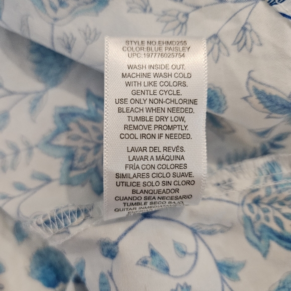 Draper James Blue Floral Print Flutter Sleeve Smocked Midi Sundress Like New - Picture 9 of 9